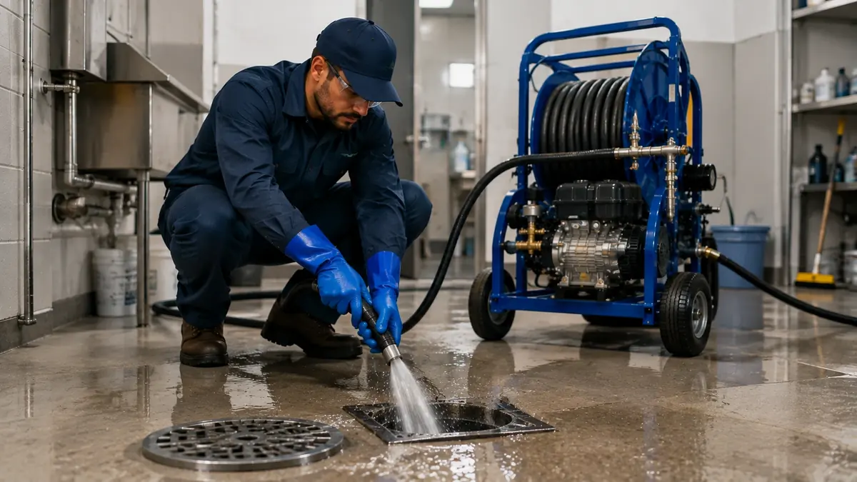 Floor Drain Hydro Jet Cleaning in Merced