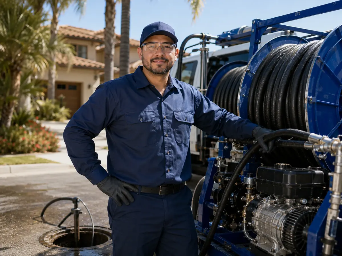 Hydro jet sewer cleaning in Merced